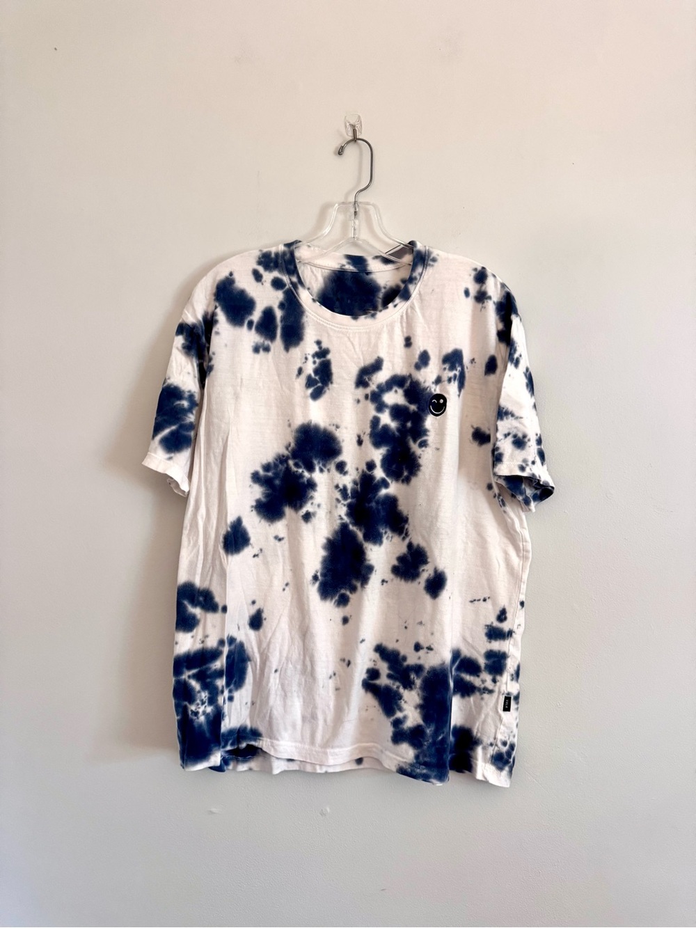 Vintage originals Various Artist White & Navy Tie-Dye Tee smiley face M